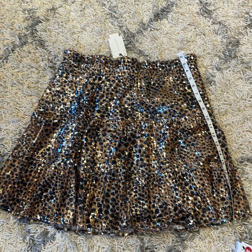 Sequence leopard print a line skirt